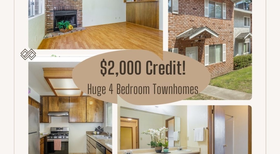 Limited Discount on 4 BD Townhome - $449 Per Bedroom!