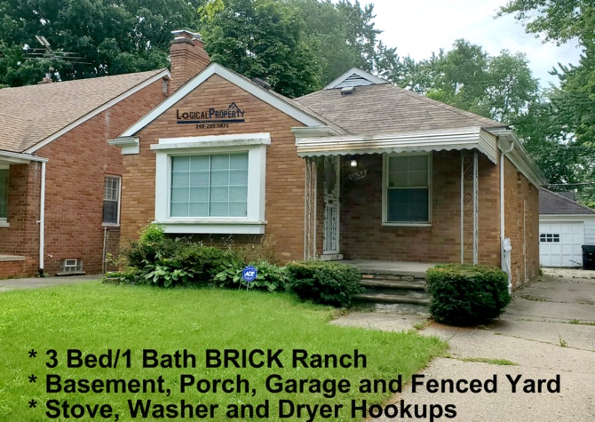 Houses Near 3/1 BRICK Ranch w/Bsmnt, Stove,Porch,Wshr/Dryr Hookups, Grg& Fncd Yrd