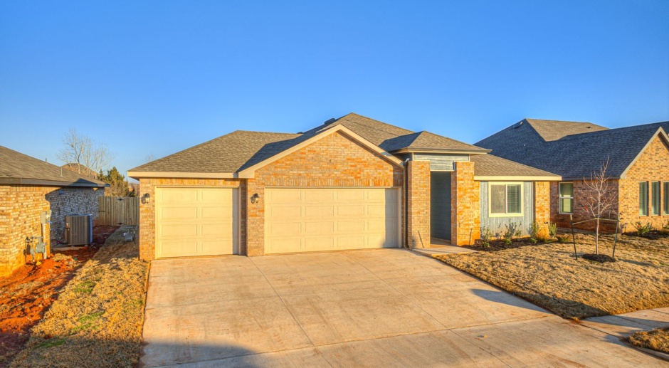 Brand new home only minutes away from Paycom, Falling Springs Addition + Greenbelt lot + Deer Creek Schools + 4 bedrooms + 3 car garage